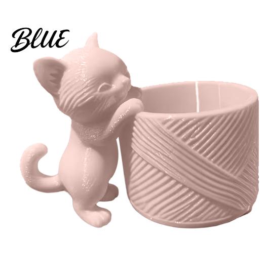 Mini Animal Flower Pot 3D Printed Cat Planter Cute Kitty Pot Decorative Creative Pen Holder for Desk Plant Succulents Cacti Home Office Decor