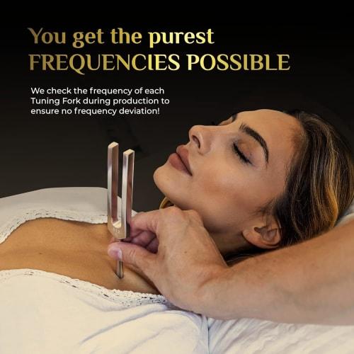 Healing Tuning Forks (128Hz, 256Hz, 512Hz) ? Tuning Fork Medical Set with Body Weights for Chakra Healing ? Yoga and Meditation Accessories ? Frequenc