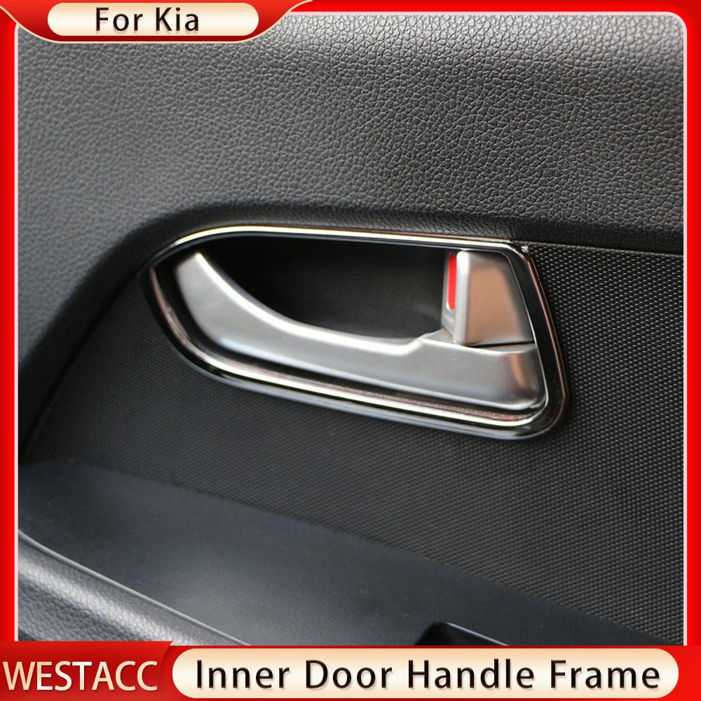 4Pcs Chrome Car Inner Door Handle Frame Cover Decoration Sticker for Kia Sportage R SportageR 2012 2013 2014 2015
