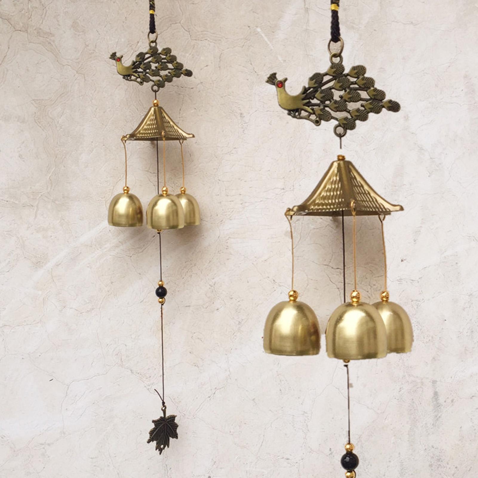 

Винтажные сплавные колокольчики ветра Ретро Изысканная тонкая работа Декоративные колокольчики ветра для магазина дома Peacock