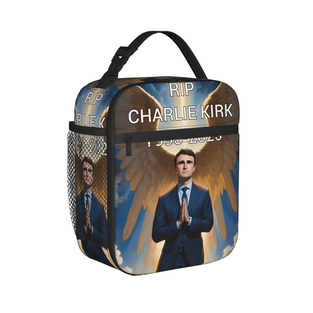 RIP Charlie Kirk Insulated Lunch Bag Cooler Bag Reusable,Meal Container High Capacity Lunch Box Tote Food Bag Work Picnic