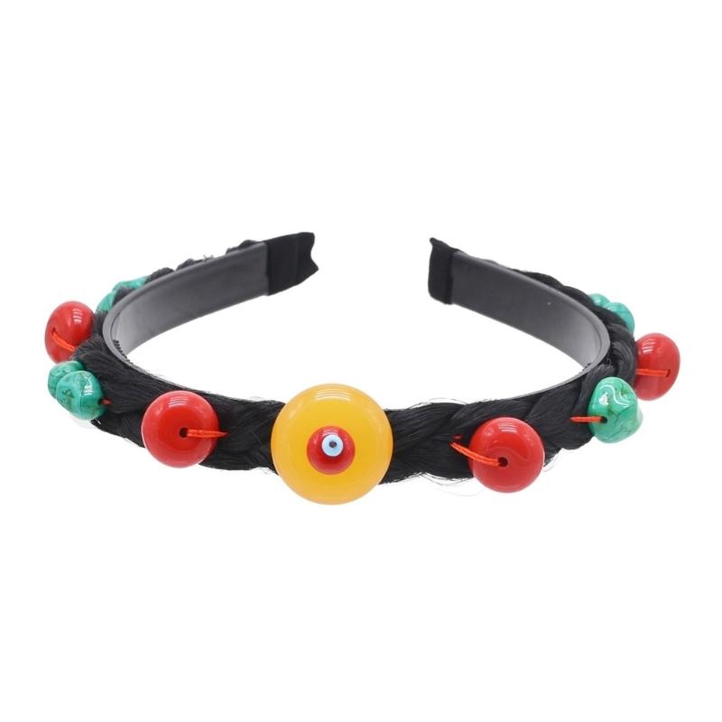 

Simulation Wigs Headband for Women Chinese Tibetan Style Hair Hoop Music Festivals Photography Proms Party Headpieces