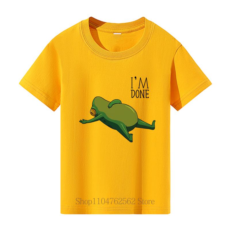 Teenager Frog Graphic Print T-shirts for Boys Girls Summer Kids Casual Fashion Short Sleeve Tops Children Colorful O-Neck Tees