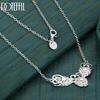 925 Sterling Silver Fashion O-Shaped Chain Heart Necklace Wedding Gift Jewelry