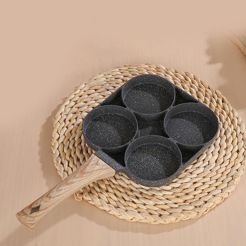 Nonstick Frying Pan With 3 Or 4 Compartments For Frying Eggs, Bacon, Meat, Chicken, Multipurpose Snacks Outdoor Tableware