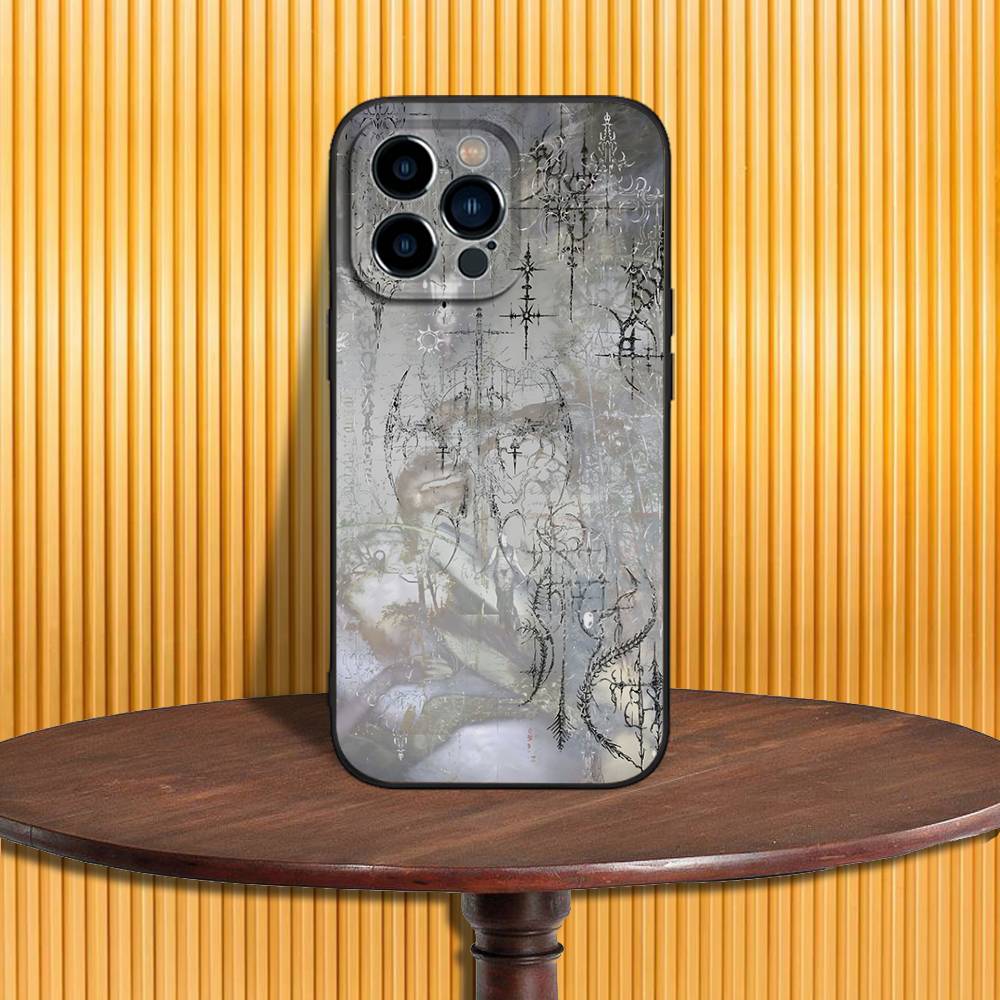Gotische Coquette Cyber Sigilism Handyhülle Für iPhone 16,15,14,13,12,11,Pro,Max,Plus,X,XS,SE4,E,Mini,Weiche Schwarze Hülle