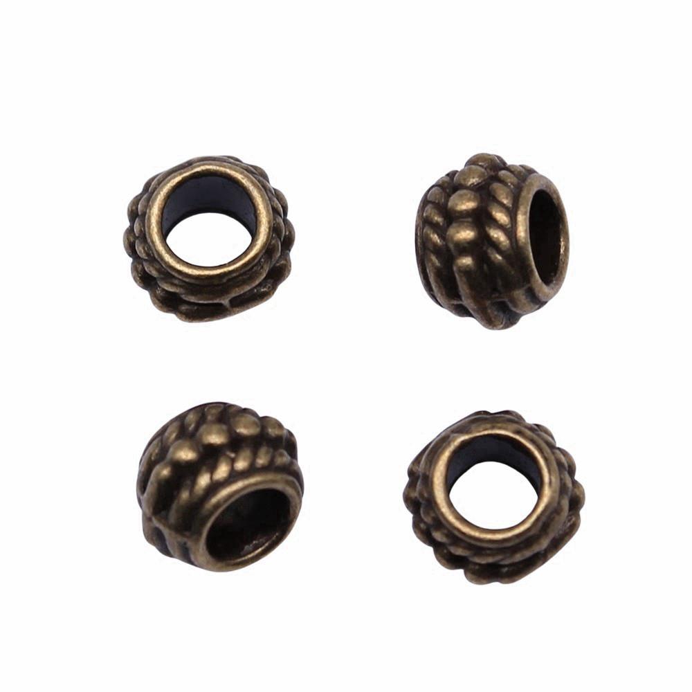 Multi Color Spacer Beads Ornate Metal Big Hole Beads For Jewelry Projects