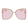 GUCCI Metallic Seasonal Icon Full Border Toad Glasses Sunglasses Women's Dark Pink