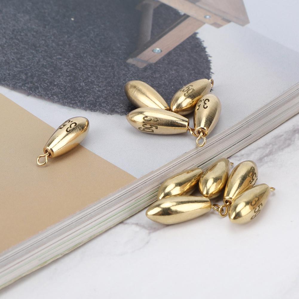 10Pcs Portable Reusable Rotation Fishing Weights Sinkers Tackle Accessory Golden
