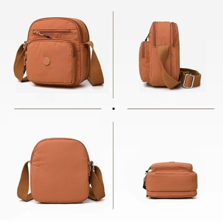 Borsa a tracolla da donna in nylon con tasche multiple