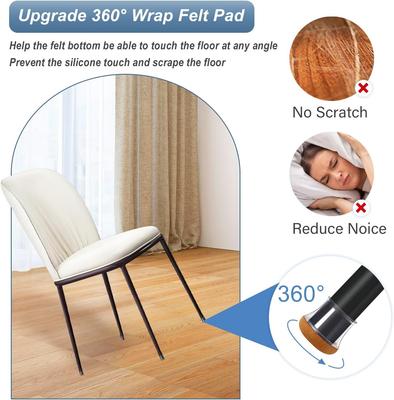 16Pcs Chair Leg Floor Protectors for Hardwood Floors Felt Furniture Pads Silicone Caps Reduce Noise