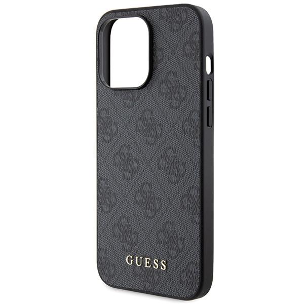 Guess Guhcp15Lg4Gfgr Iphone 15 Pro 6.1 Szary/Grey Hard Case 4G Metal Gold Logo