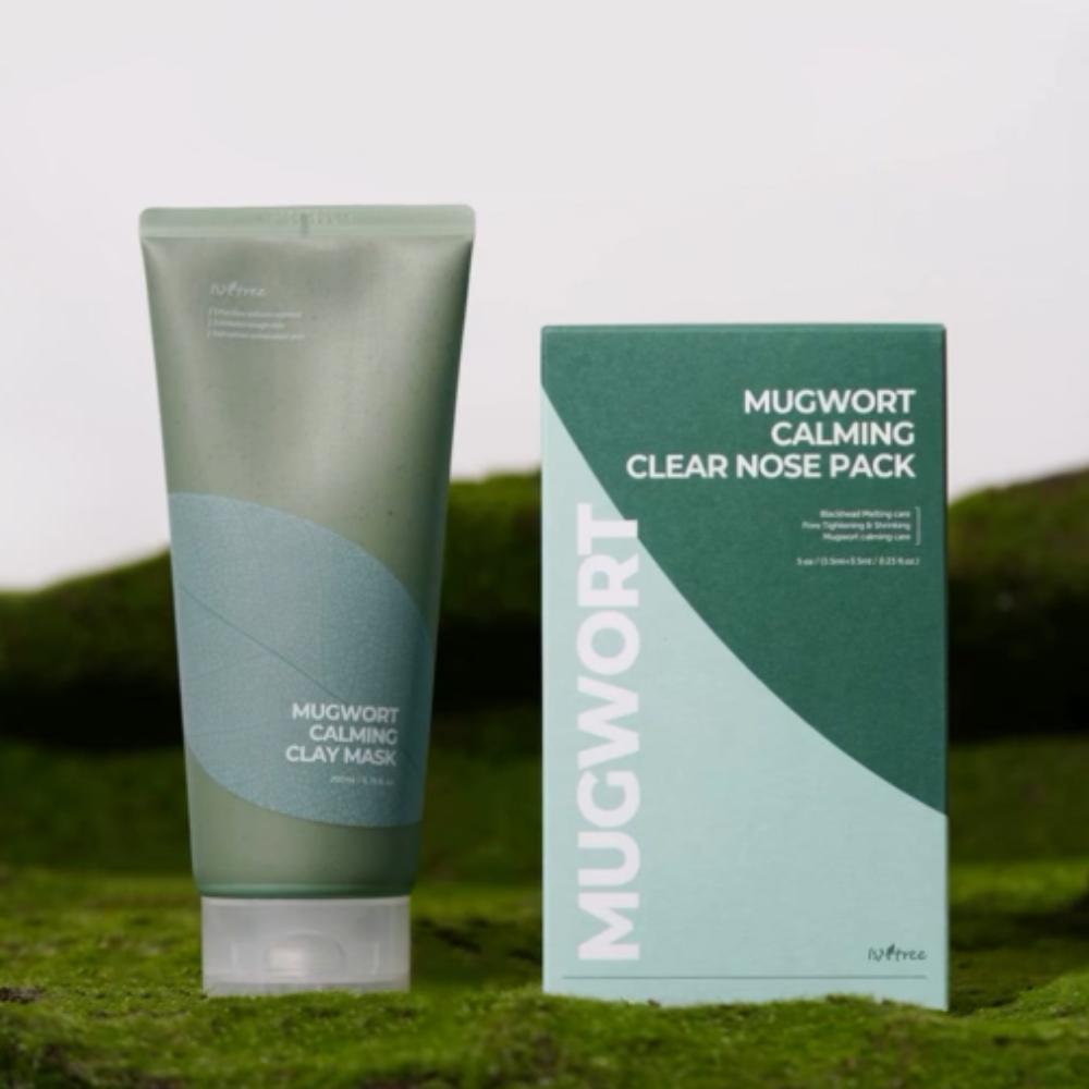 

Isntree Mugwort Calming Clay Mask 200ml + Clear Nose Pack 5pcs Soothing Pore-Care Mask Set