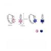 Fashionable S925 Sterling Silver Earrings Inlaid with Pink And Blue Zircon Simple Light Luxury Design Ear Accessories for Women
