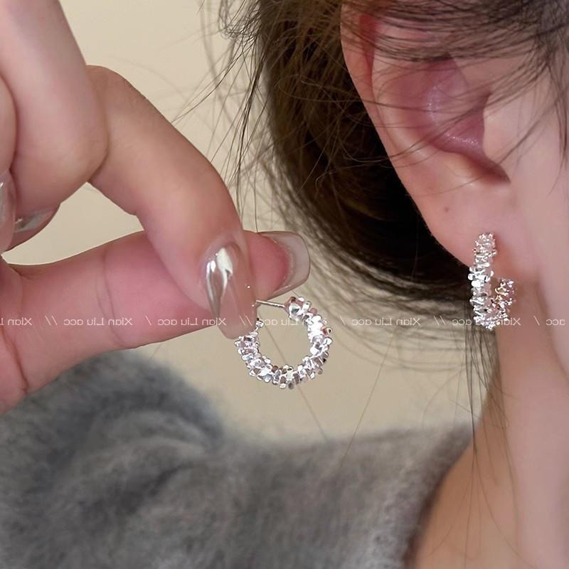 Boucles d'oreilles clous cœur nœud pour femmes Élégantes Boucles d'oreilles en cristal Accessoires de piercing Bijoux