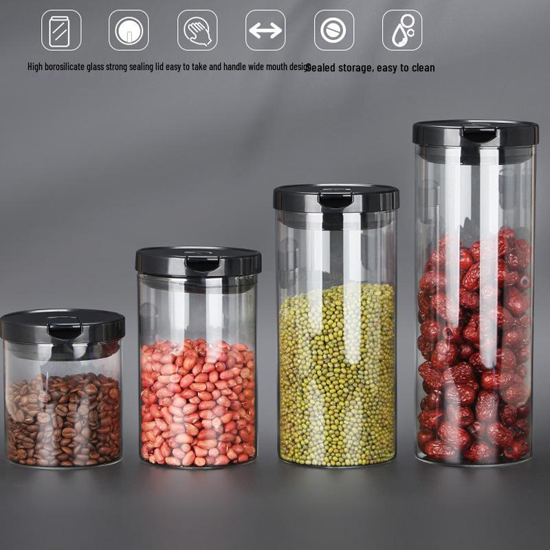 Airtight Lead-Free Glass Storage Jar for Coffee, Tea, Grains, and Dry Goods