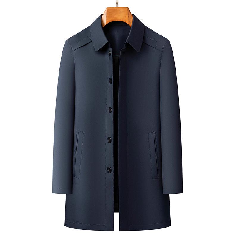 Brand Windbreaker Jacket for Middle-aged Men - Thick, Warm Autumn/Winter Coat with Detachable Liner