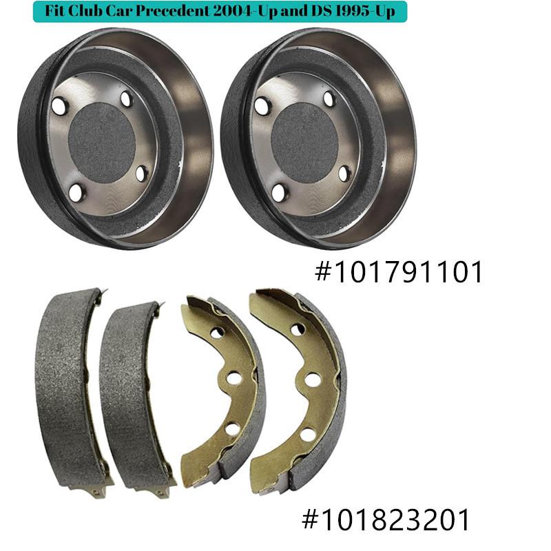 Golf Cart Brake Drums&Brake Shoes Kit Fit Club Car DS 1995-Up&Precedent 2004-Up, Brake Maintenance Kit OEM#101791101 1018232-01