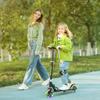 Scooter for Kids Aged 3-8 Years, with Adjustable Handle, Two Light Up Wheels, Handbrake, Rear Brake, Black