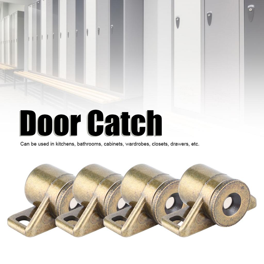 4Pcs Vintage Zinc Alloy Magnetic Door Catches Hardware Fittings Cabinet Closet Accessories