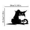 Horror Pumpkin Evil Cat on Branch Steel Silhouette Metal Wall Art - Outdoor Decoration for Home Garden, Yard, Patio
