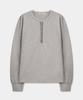 EXCONTAINER Vintage Crop Henley Neck Long Sleeve (Melange Grey)