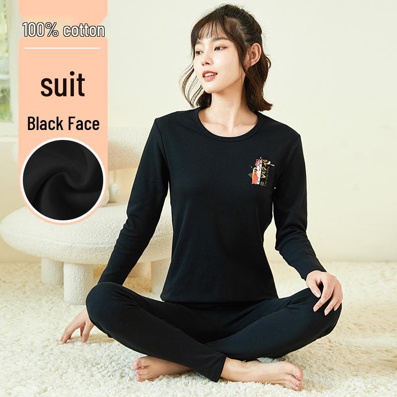 

Подростковый мультяшный термокомплект из лайкры - Антибактериальный, из чистого хлопка, с круглым вырезом, осенний костюм M (150-160cm, 80-90 jin)