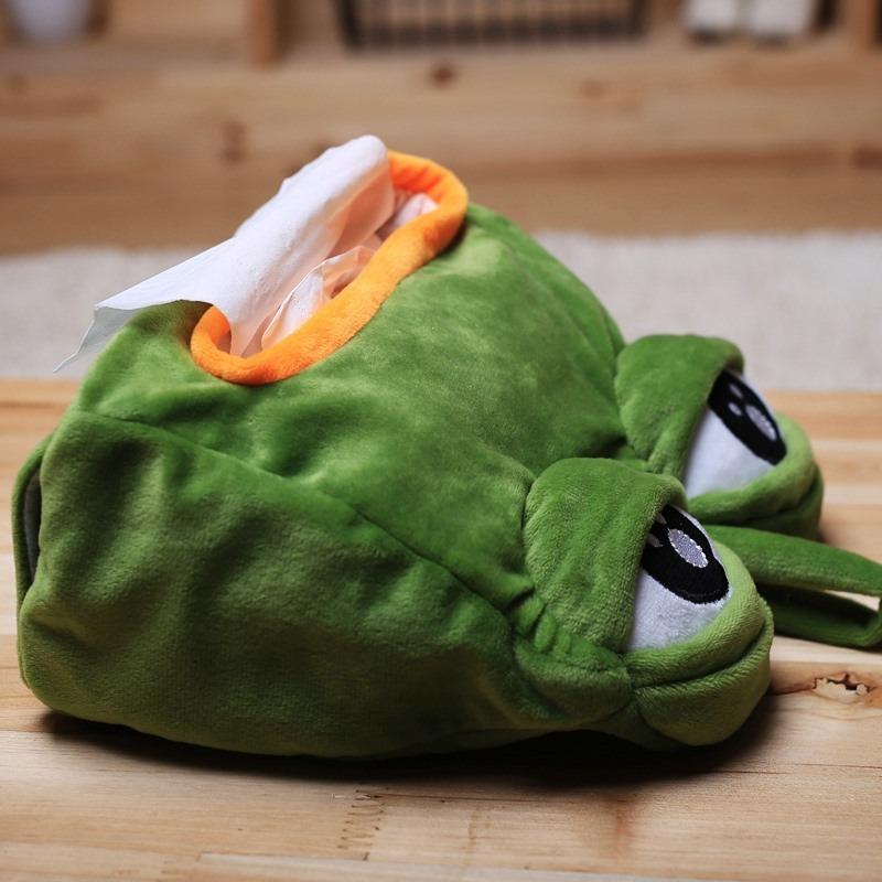 Neuheit Wohnaccessoires Cartoon Trauriger Pepe Frosch Anime Plüsch Taschentuchbox Kreative Puppe Plüschtier Lustiges Spielzeug Traurige Froschpuppe