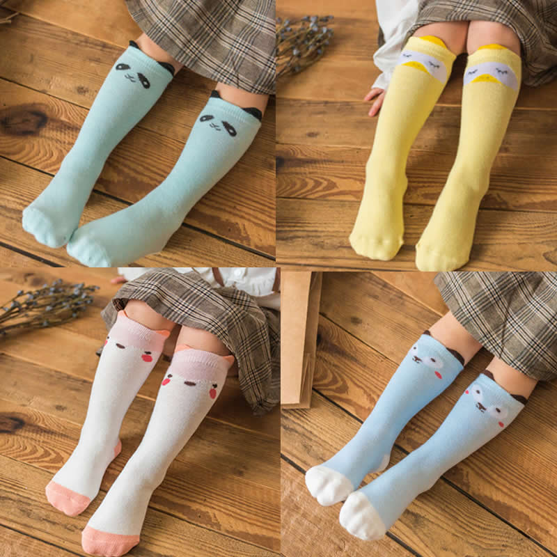 Girls Socks knee high Kids Baby Cute bear panda print Cotton Socks leg warms fall cloth boy knee sock toddler fashion sock
