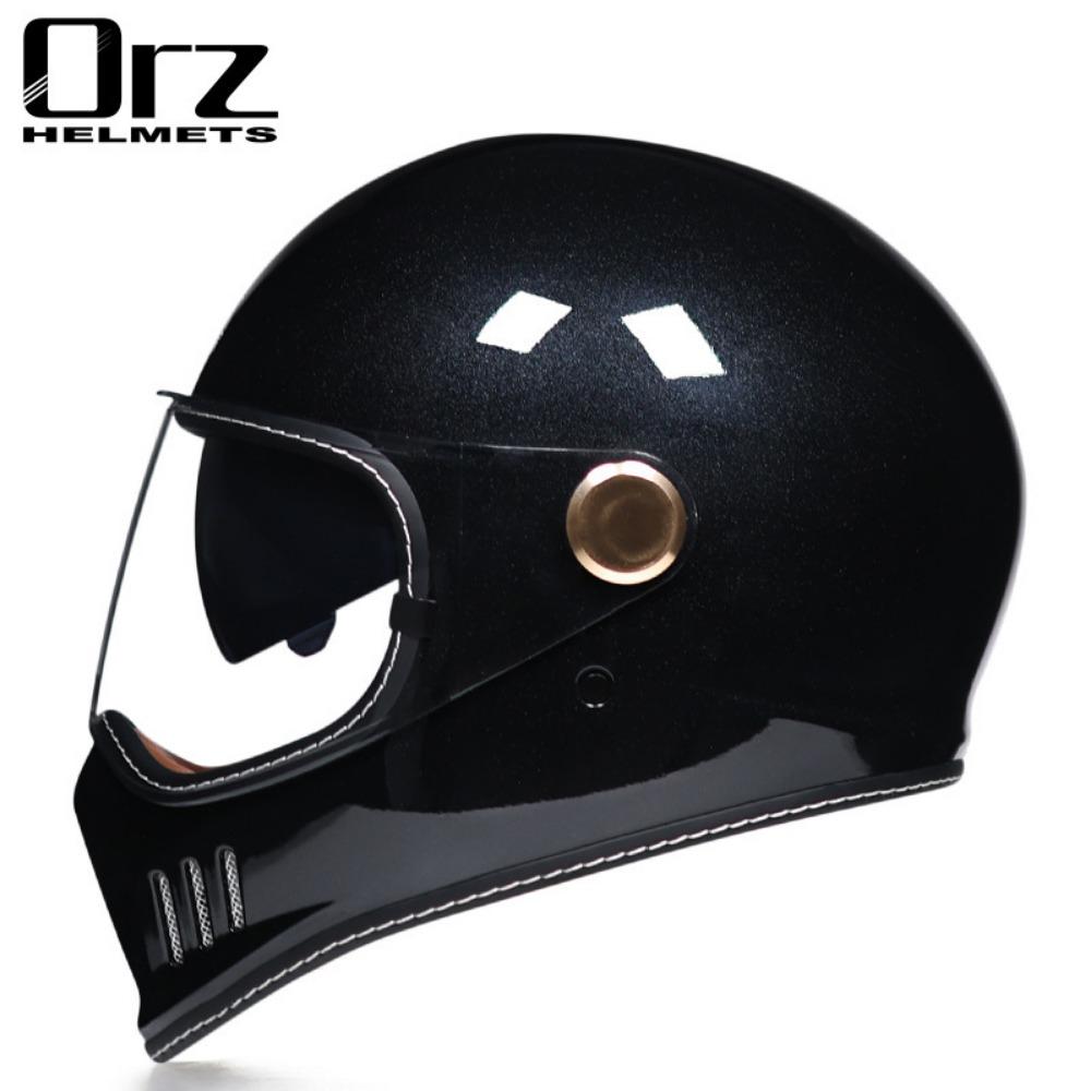 Retro Full Helmet Motorcycle Helmet Summer Locomotive Electric Vehicle Four Seasons 3C Men and Women Locomotive Running Helmet Electric