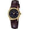 Casio LTP-V002GL-1B Women's Gold Tone Leather Band Easy Reader Dial Date Watch