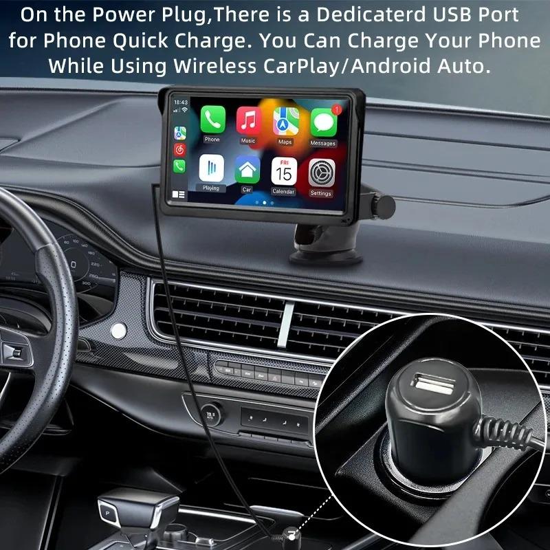 Universal 7Inch Automotive Multimedia Video Player Wireless Carplay Android Auto Touch Screen AUX Smart Car System Free Mirrors