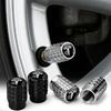 4 Stück 3D Metall Reifenventilkappen Auto Reifen Luftventilschaft Abdeckung für Model Y juniper Model 3 highland Coil Mod WYE K80 SpaceX Coil