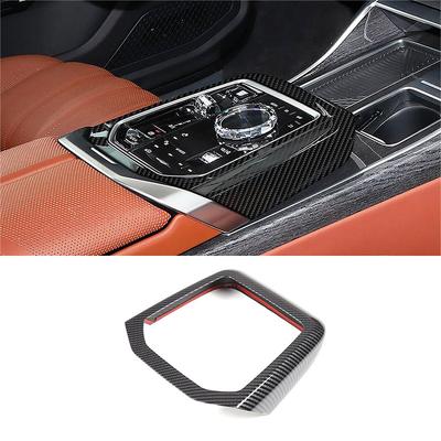 For BMW 7 Series G70 -2024 ABS Carbon Fiber Car Center Control Shift Frame Decorative Stickers Car Interior Accessories