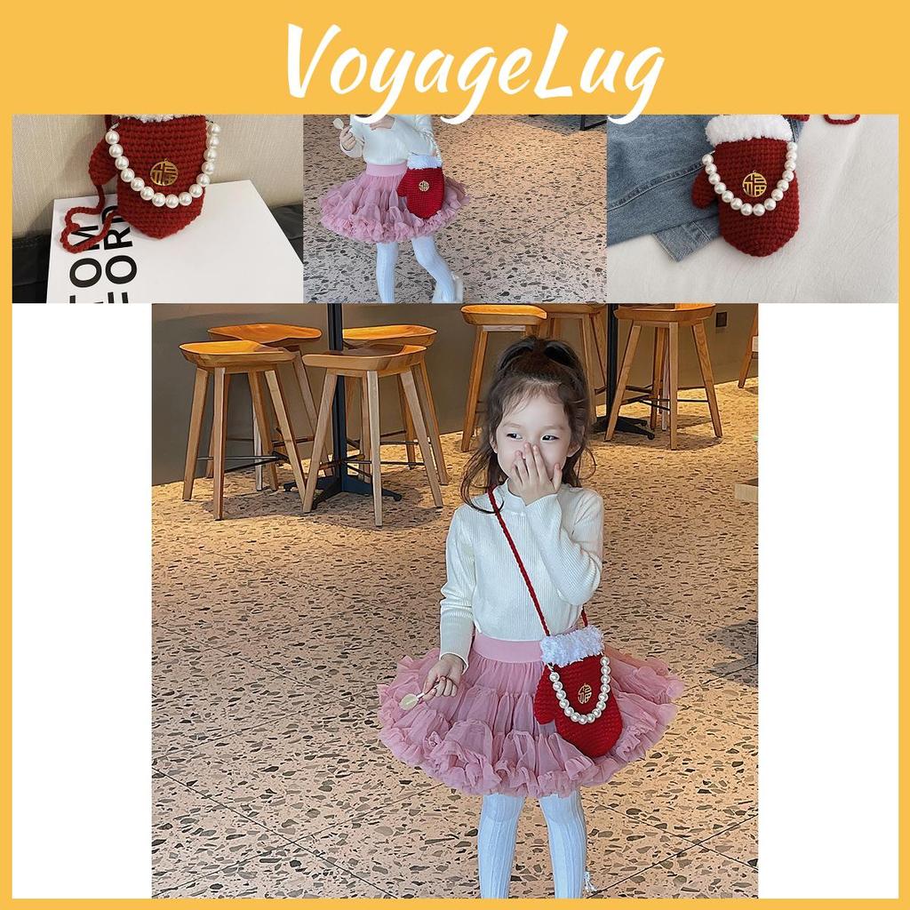 Stylish Baby Yarn Knitted Gloves And Creative Shoulder Bag For Girls And Boys