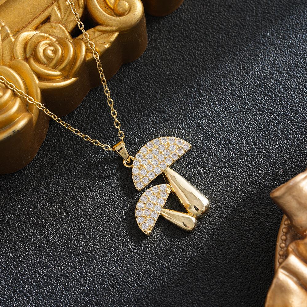 European Influencer Mushroom Pendant Necklace - Niche Design, High-End Style, Light Luxury