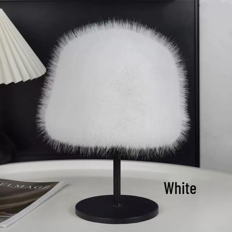 Women s Plush Bucket Hat: Warm Ear Protection, Faux Fox Fur, Versatile for Autumn and Winter. белый