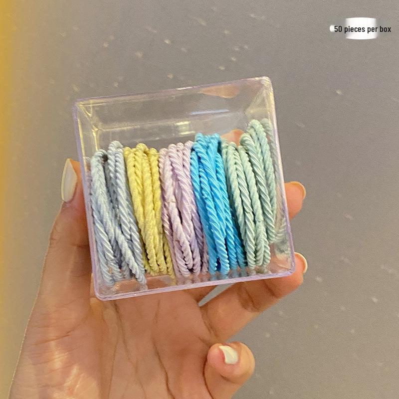 6-Pack Frosted Elastic Hair Rings - Durable, Simple Ponytail Bands for Women