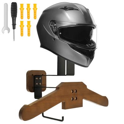 Motorcycle Helmet Holder Solid Wood Clothes Hanger Versatile Wall Mounted Motorcycle Helmet Mount for Hanging Key Gloves Clothes