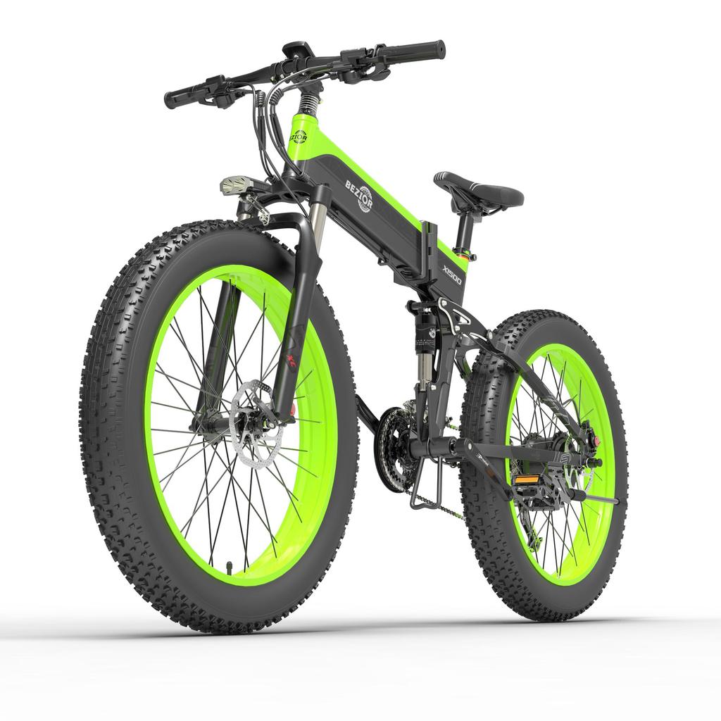 BEZIOR X1500 Skladací elektrický bicykel do každého terénu 1500W motor 48V12.8AH batéria Mestský vonkajší elektrický bicykel 26-palcové terénne pneumatiky E-horský bicykel