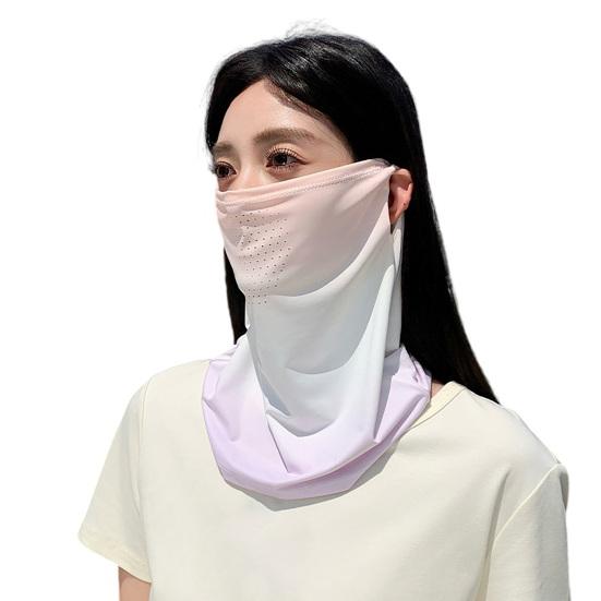 Ice Silk Sunscreen Face Guard with Integrated Neck Guard Cut