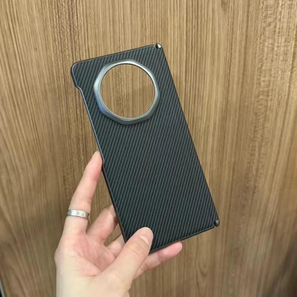Business Sle Bla Matte Hard Carbon Fiber Pattern Phone Case for Vivo X Fold 5 Fold 3 Pro Skin Feel Shockproof Protect Back Cover