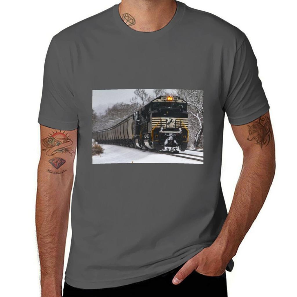 Norfolk Southern 1198 During A Snowstorm Tshirt Quick Dry Fishing Tshirt