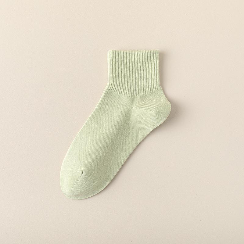 Summer Solid Color, Versatile, Simple, Collegiate Style, Breathable, Candy-colored, Thin Mid-calf Women's Socks