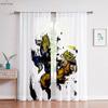 2 Pcs Of Hot-Blooded Anime Japanese-Style Printed Curtains For Children's Rooms, Dormitories, Living Rooms, Decorative Curtains