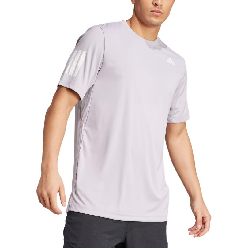 adidas Tennis3 Stripes SS25 T Shirt Men's Honor Gray JZ3490