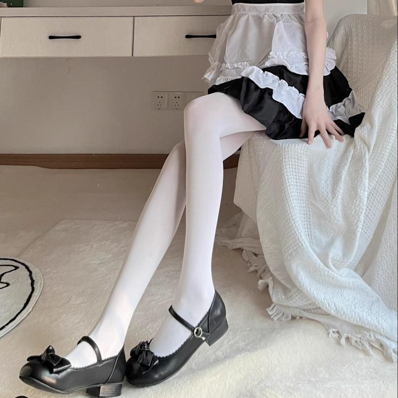 Japanische milchig-weiße Samt-Leggings schwarze Strümpfe Herbst und Winter verdickt warm weich Schwester Frühling und Sommer dünn