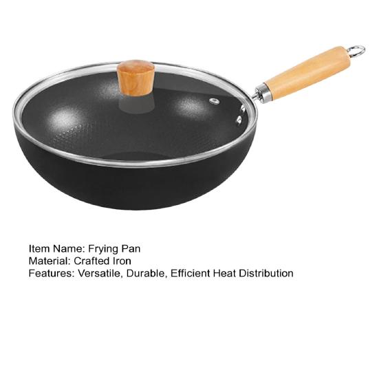 Iron Frying Pan Non-Stick Skillet Pot Saucepan Cooking Omelette Pans Wok for Cooking
