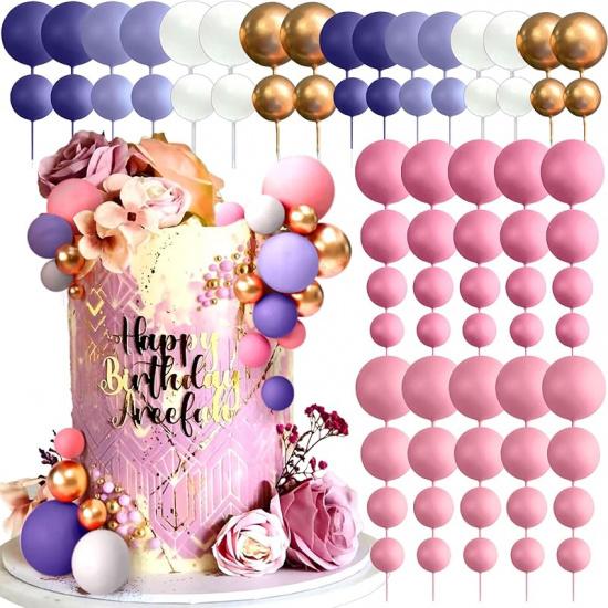 LaVenty Leopard Print Balls Cake Topper Zebra Print Balloons Cupcake Topper Jungle Safari Animals Cake Balls Baking Decoration for Baby Shower розовый