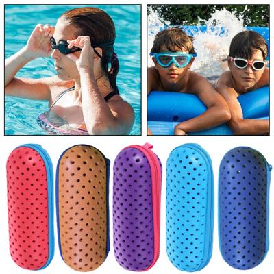 Swim Goggle Case with Zipper Closure Lightweight Protective Cases for Goggles Ventilated Design Glasses Box for Swimming Gear Storage
